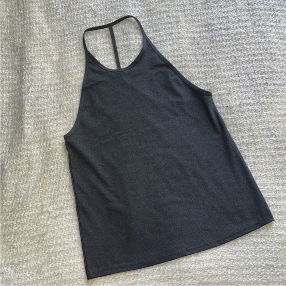 Fabletics Size Small Charcoal Gray T-Back Tank - image 1